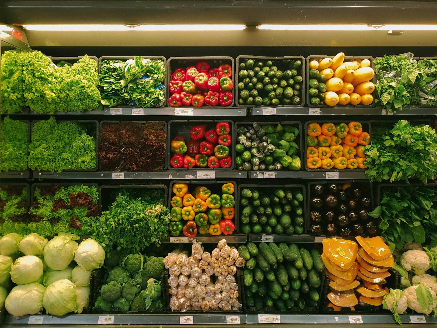 Fresh vegetables and grocery essentials